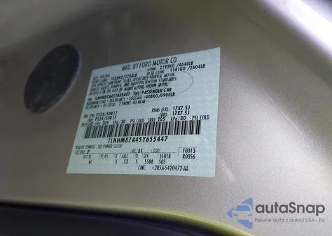 2005 Lincoln Ls V8 из США, поврежденный, VIN 1LNHM87A45Y655447